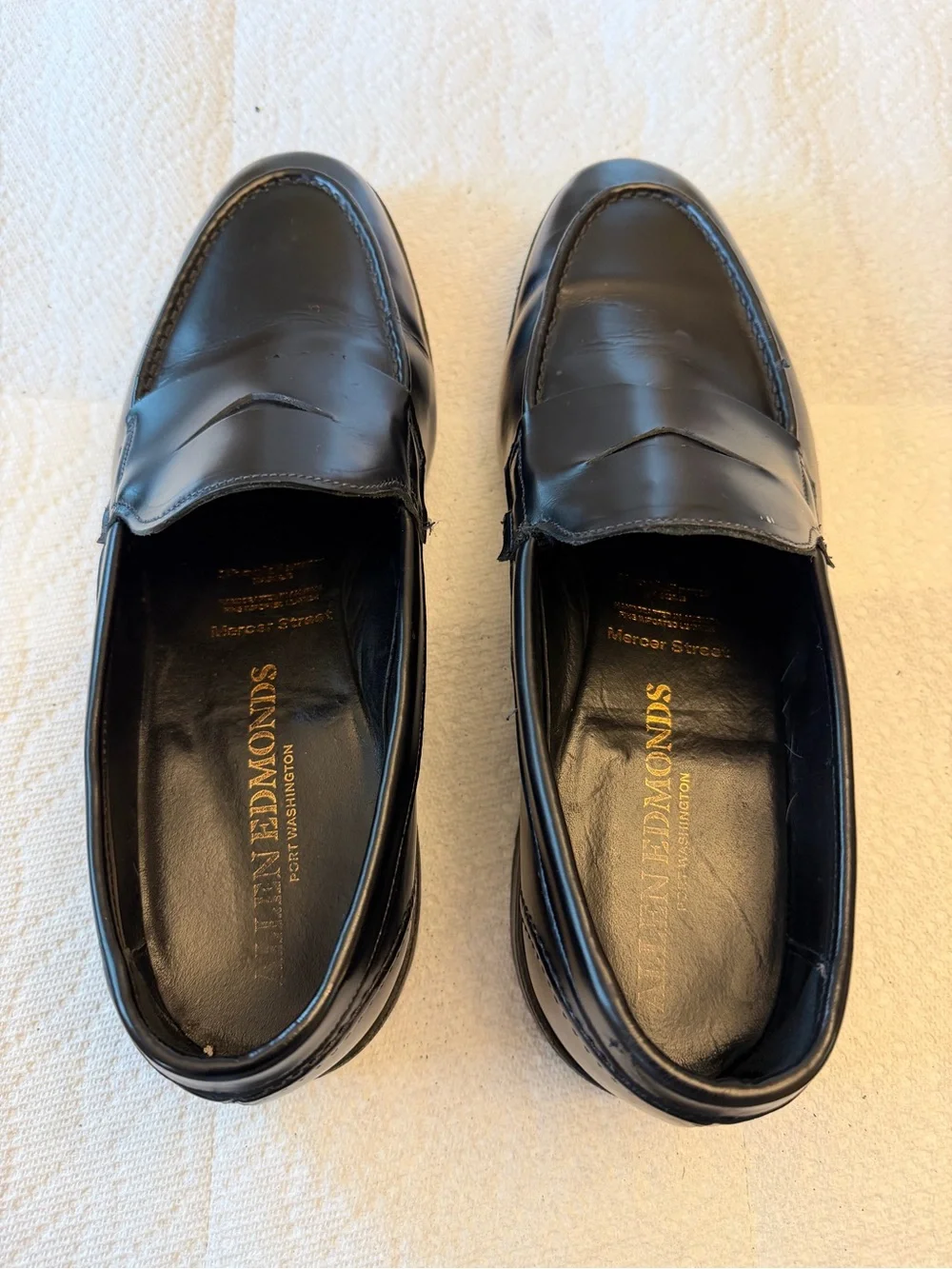 Allen Edmonds Black Leather Mercer Street Penny Loafers